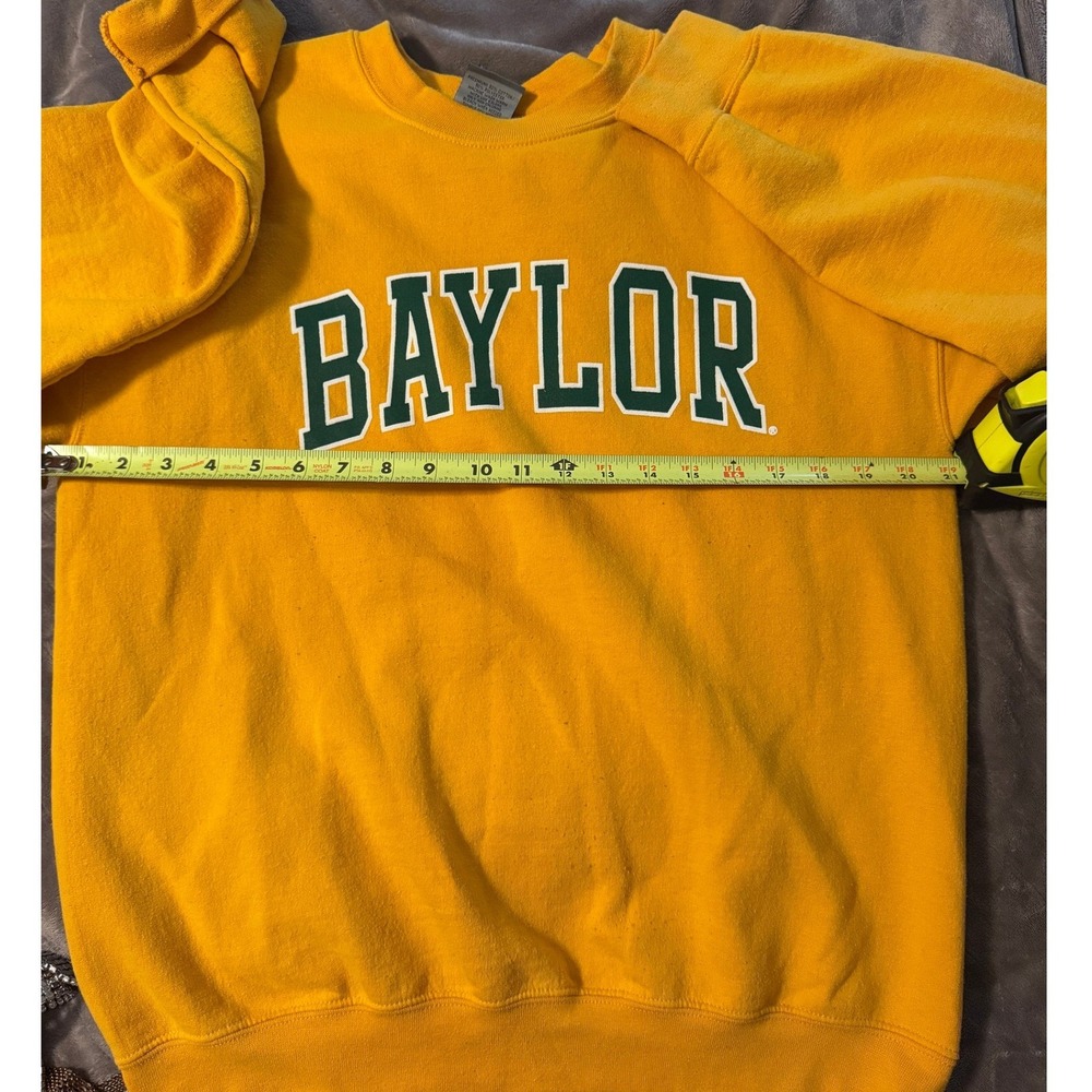 MV Sport Baylor University Bears Crewneck Sweatshirt Yellow Gold Mens Medium - Picture 6 of 7